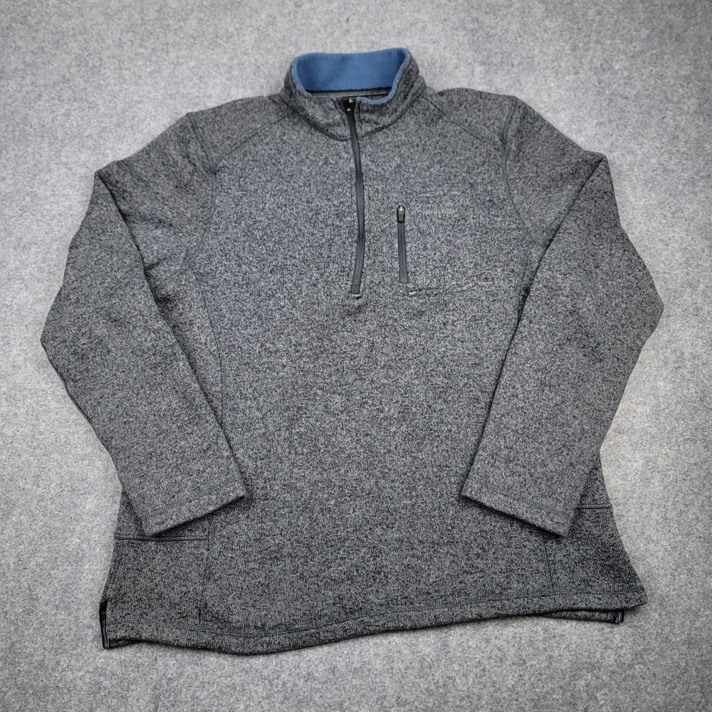 Woolrich Sweater Fleece Quarter Zip Pullover Mens XL Gray Mock Neck HMQ0023S